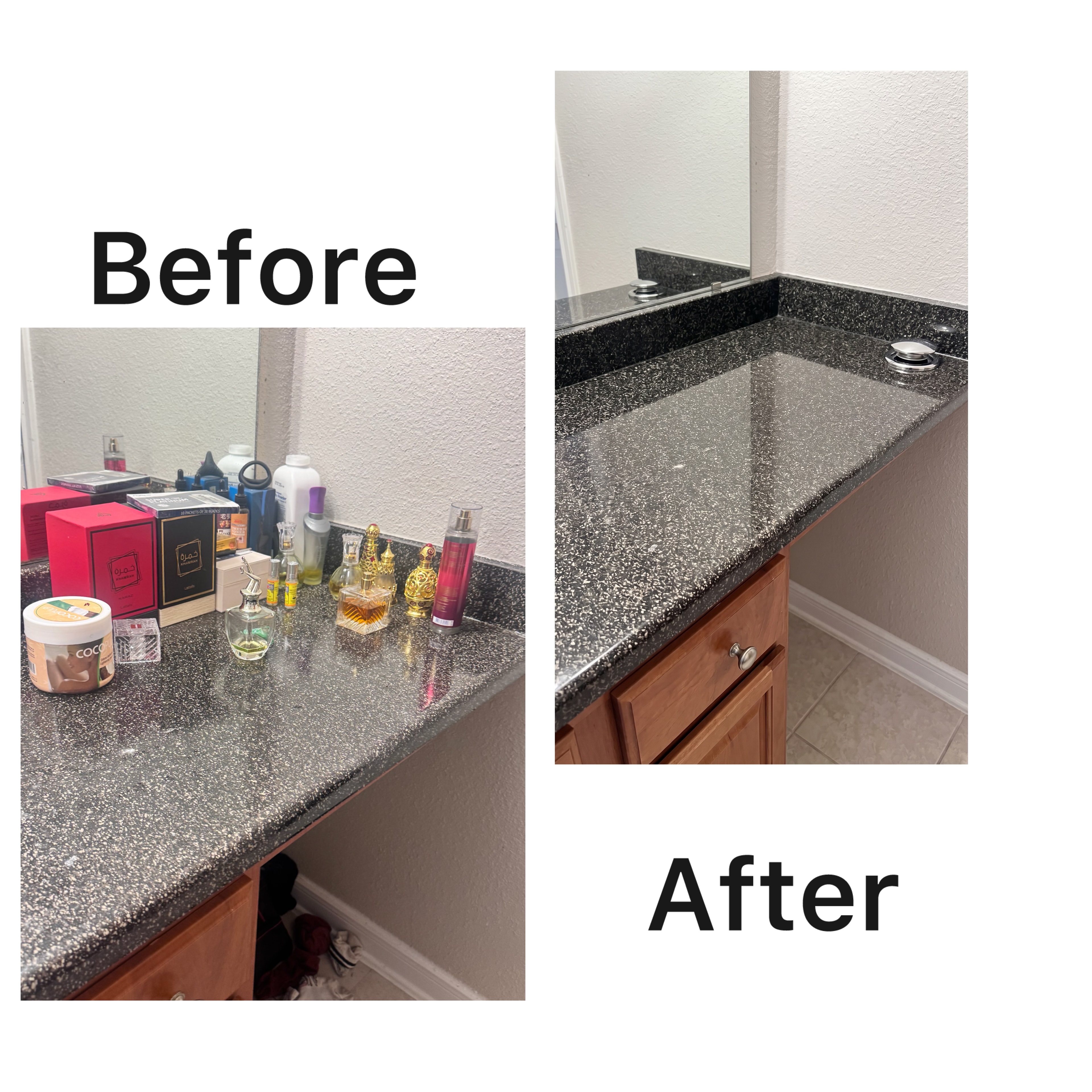 Before and after: Bathroom Countertop