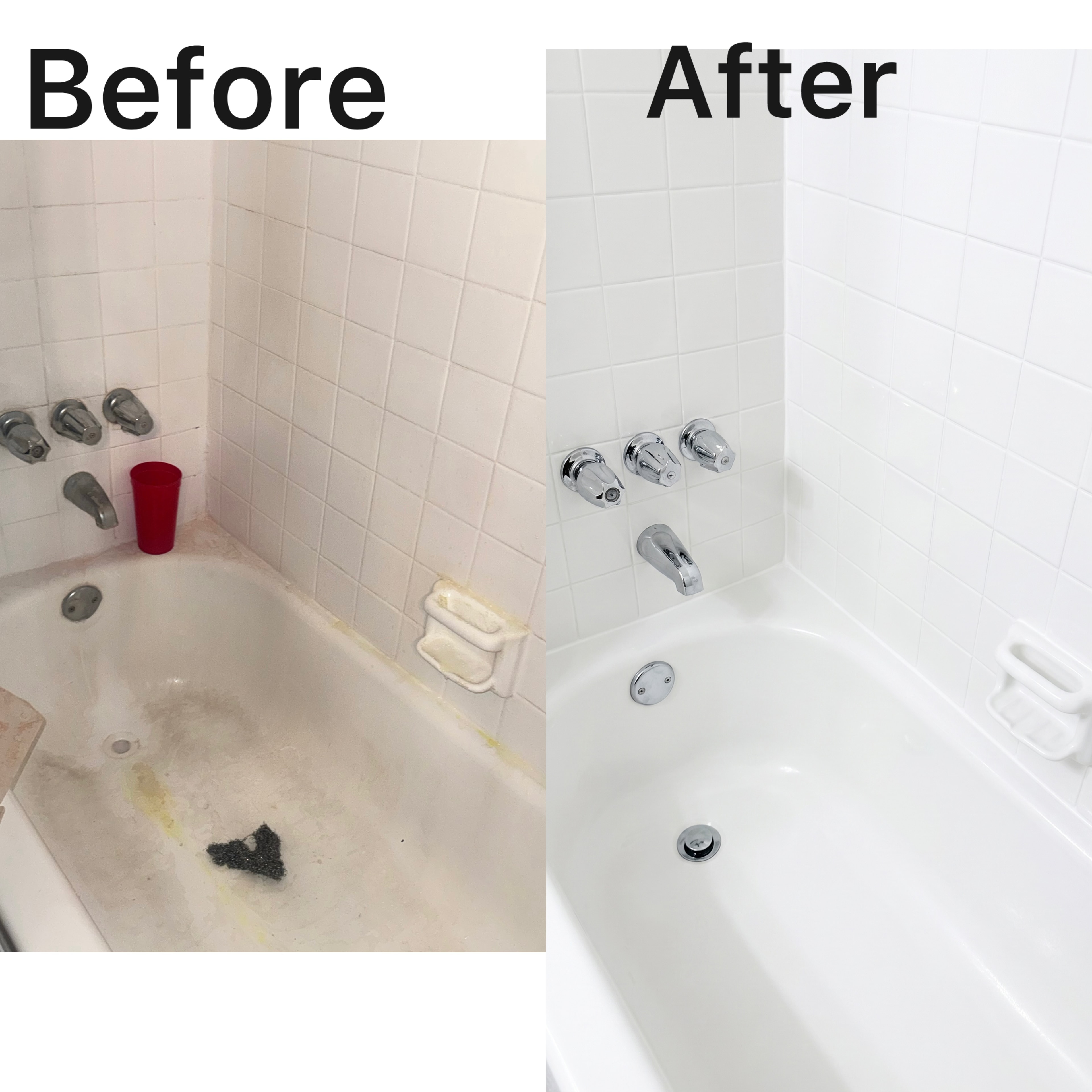 Before and after: Bathtub Deep Clean
